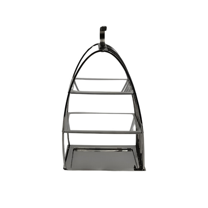 1171 Paslanmaz Büfe Stand Kafes 3 Katlı 40 cm - 1