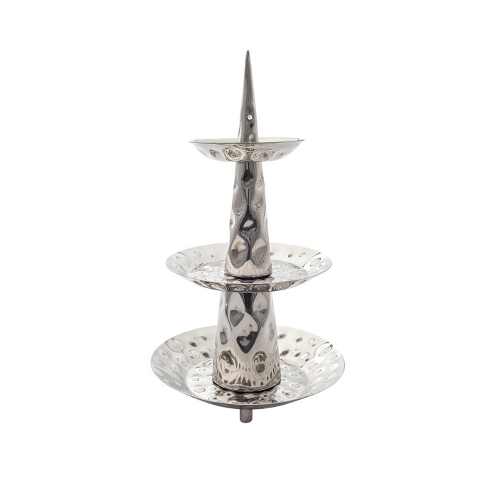 1631 Paslanmaz Sunum Stand Üç Katlı 16x26x33.5 cm - 1