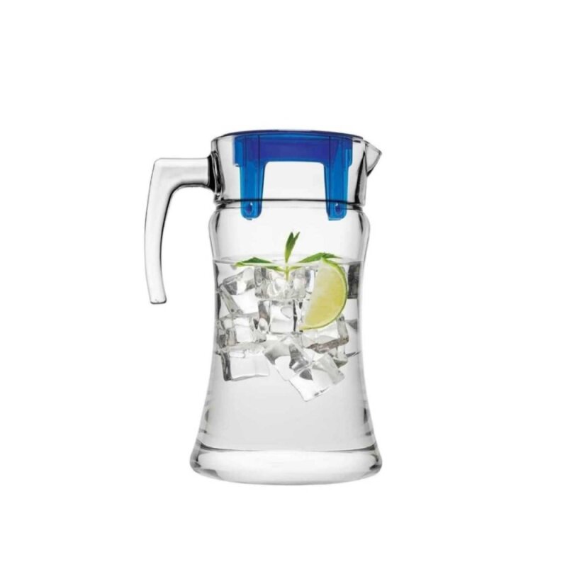 43018 Paşabahçe Azur Şeffaf Mavi Kapaklı Sürahi 1400 cc - 1