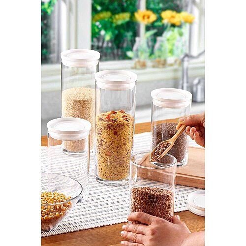 43756 Paşabahçe Breakfast Beyaz Kapaklı Kavanoz 1230 cc - PAŞABAHÇE