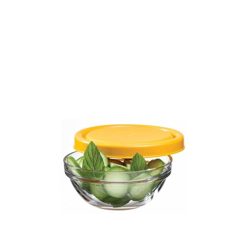 53543 Paşabahçe Chef's Sarı Plastik Kapaklı Kase 340 cc - 2