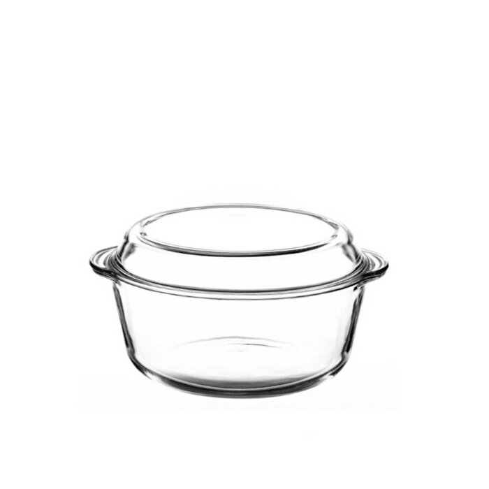 59003 Paşabahçe Yuvarlak Borcam Kapaklı Tencere 2100 cc - 1