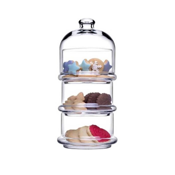 96815 Paşabahçe Villa Patisserie Kapaklı Servis Kasesi Seti 3*505 cc - 2