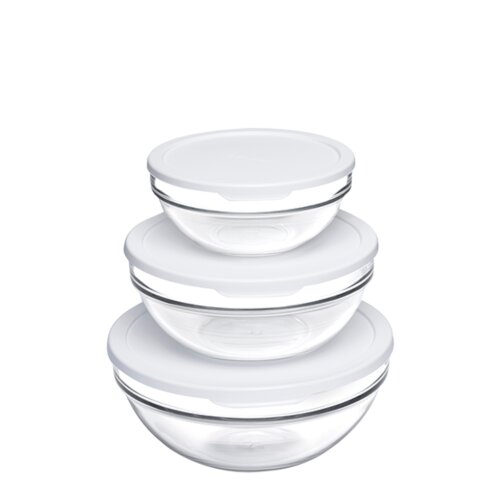 97314 Paşabahçe Chef's Beyaz Kapaklı 3'lü Saklama Kapaklı Set - PAŞABAHÇE