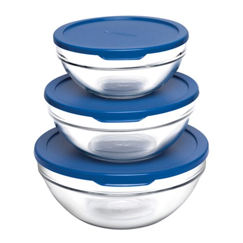 98304 Paşabahçe Chef's Mavi Kapaklı Saklama Kabı Set - PAŞABAHÇE