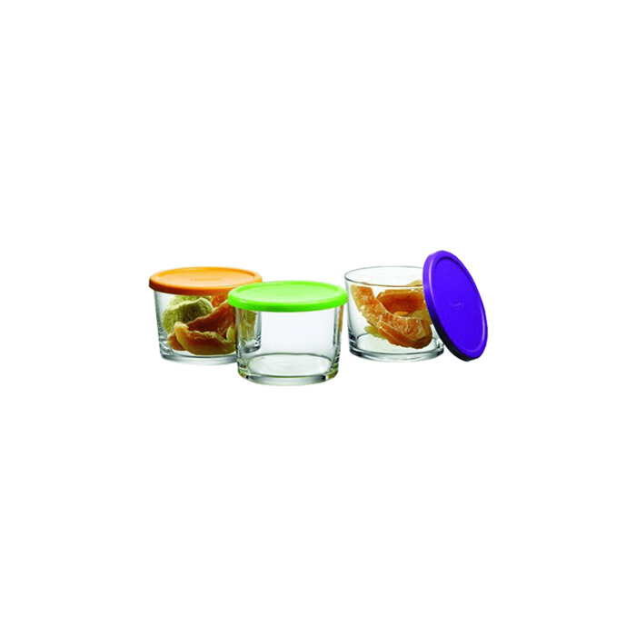 98740 Paşabahçe Bistro Kapaklı 3'lü Renkli Saklama Set - 1