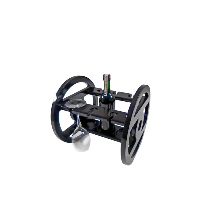 Ahşap Şarap Sunum Tekerlek - 1