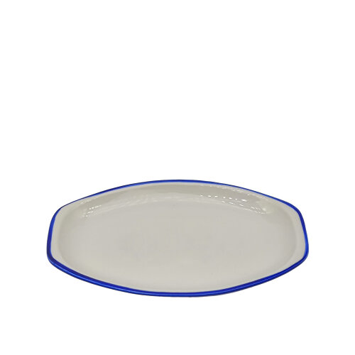 Zest Porcelain Alis Kayık Tabak 22Cm-Riva Mavi - ZEST PORCELAIN
