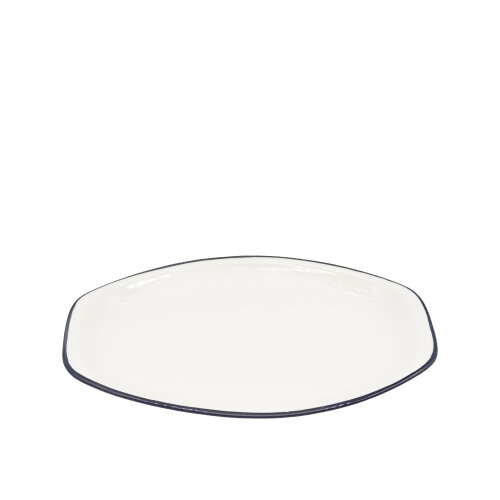 Zest Porcelain Alis Kayık Tabak 26Cm-Riva Siyah - ZEST PORCELAIN