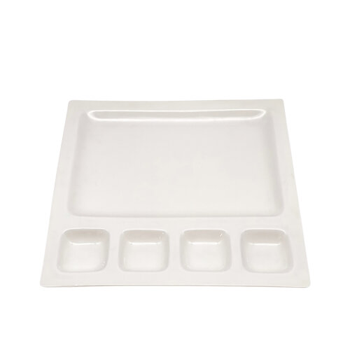 Porland Porselen Beyaz 358833 Bölmeli Kahvaltı Tabak 33 cm - PORLAND PORSELEN