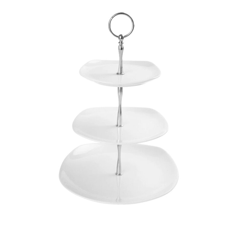 Porland Porselen 674425 Square Beyaz By.Ev 3Katlı Kurb.T - 1