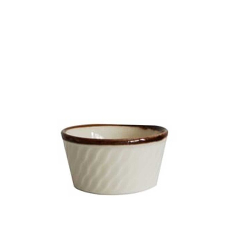 Arcoroc Krem Çizgili Yayvan Küçük Kase 120 mm - 1