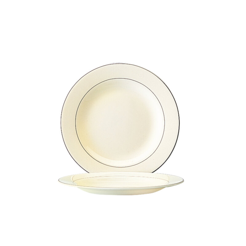 Arcoroc Krem Çizgili Düz Tabak 27 cm - 1