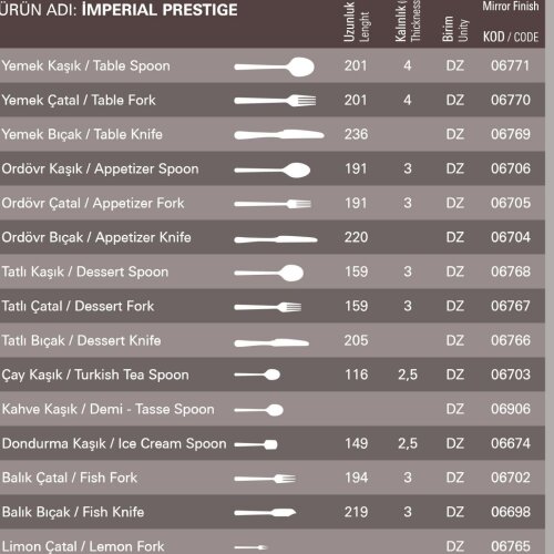 Aryıldız İmperial Tatlı Bıçak 205 mm - 4
