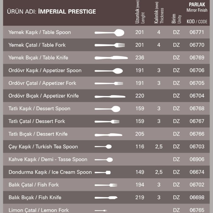 Aryıldız İmperial Tatlı Çatal 159 mm - 4