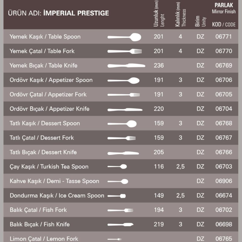Aryıldız İmperial Tatlı Kaşık 159 mm - 2
