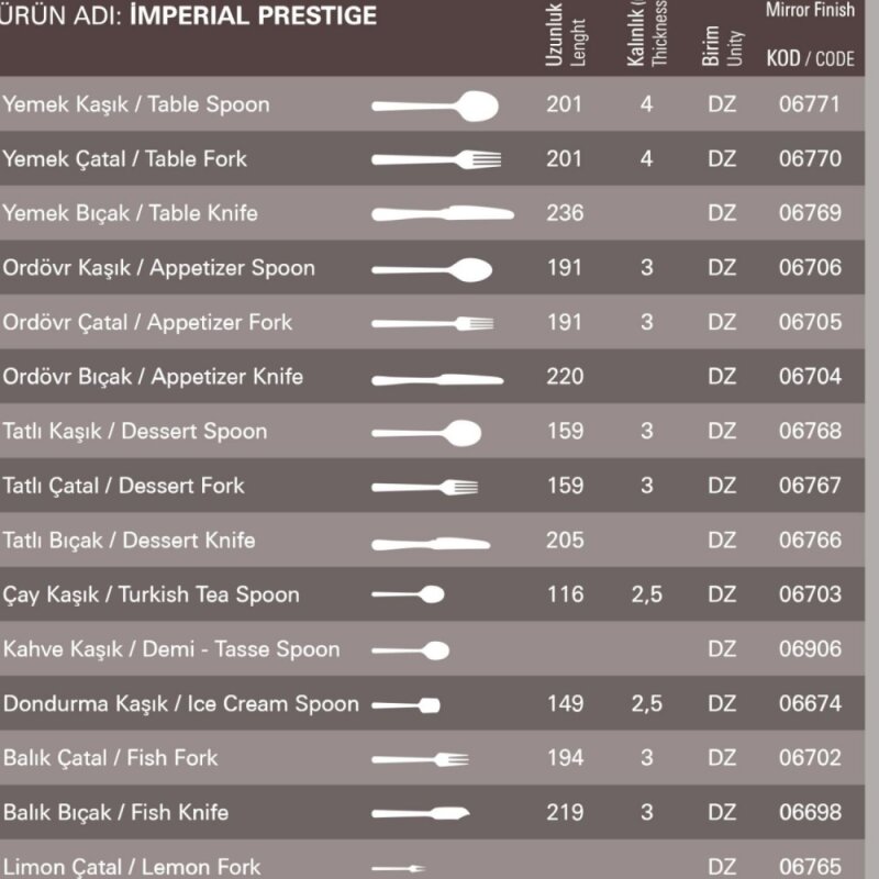 Aryıldız İmperial Yemek Kaşıkn 201 mm - 2