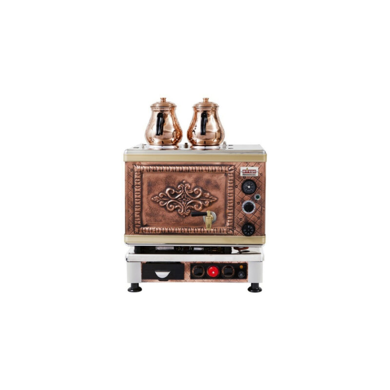 Ateşe Gold 2'li Gazlı Elkt.Antik Bakır Çay Kazanı - 1