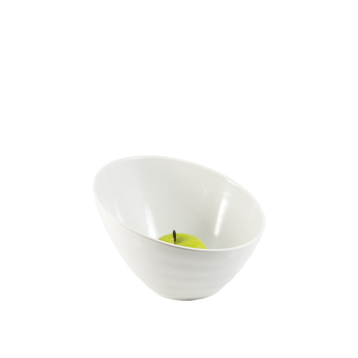 Beyaz Melamin Açılı Kase 18X12 Cm - 1