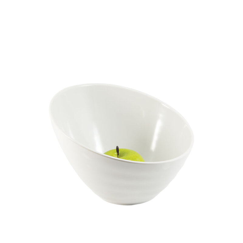 Beyaz Melamin Açılı Kase 23X15 Cm - 1