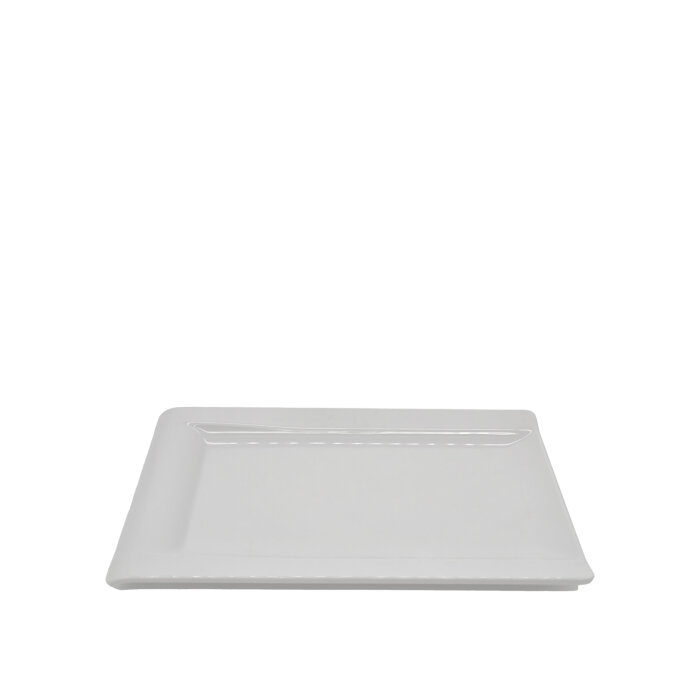 Beyaz Melamin Dik Dörtgen Sunum Tabak 32X20 Cm - 1