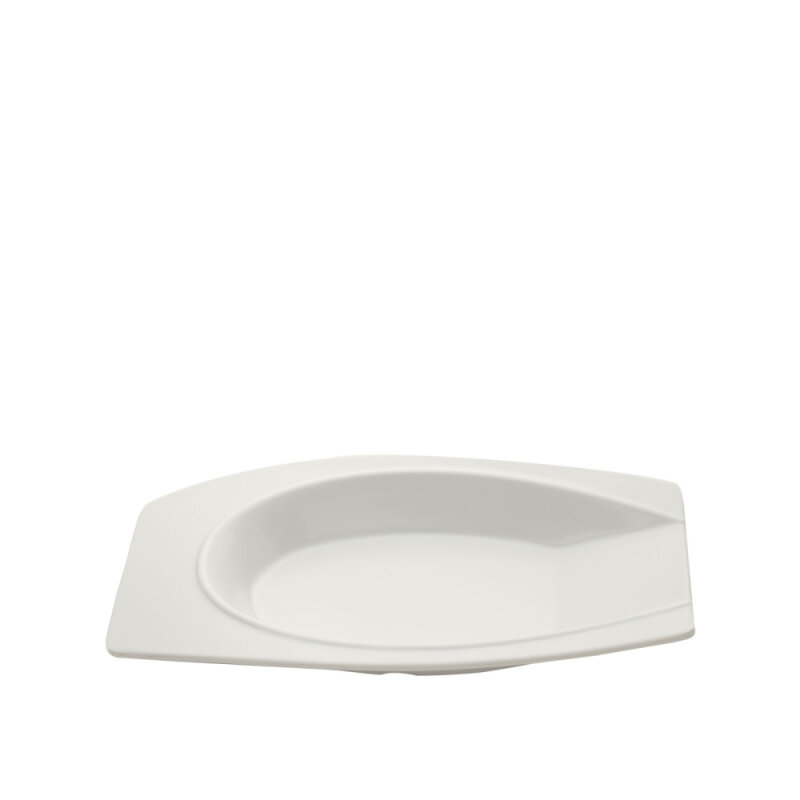 Beyaz Melamin Dik Dörtgen Sunum Tabak 25X15 Cm - 1