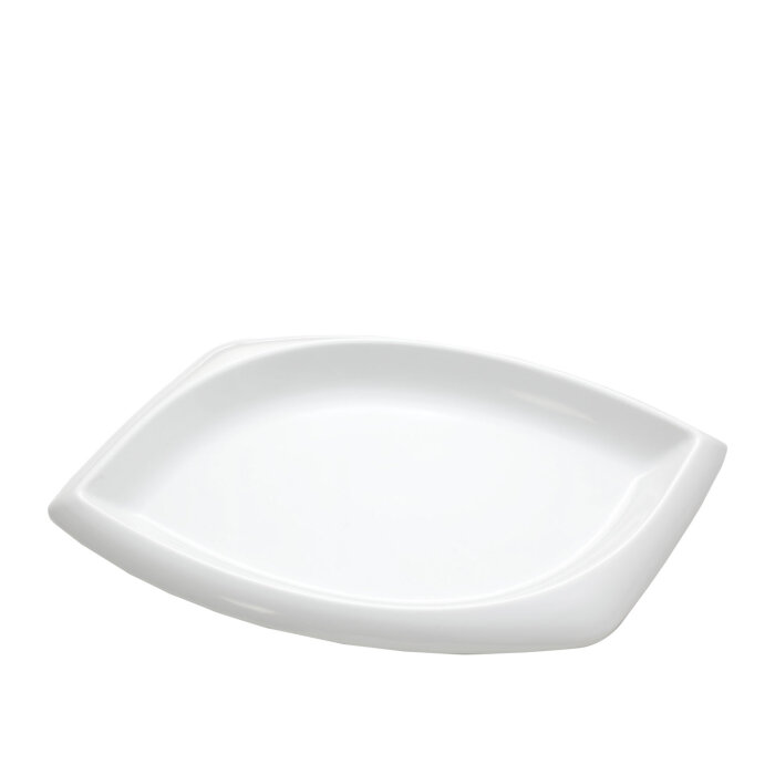 Beyaz Melamin Dıamond Sunum Tabak 45X28 Cm - 1