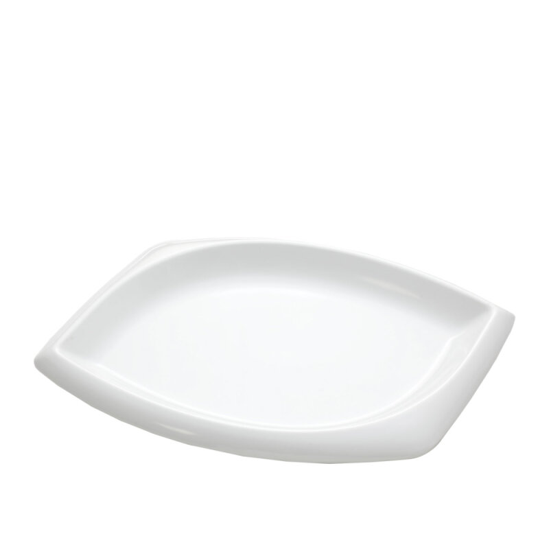 Beyaz Melamin Dıamond Sunum Tabak 45X28 Cm - 1