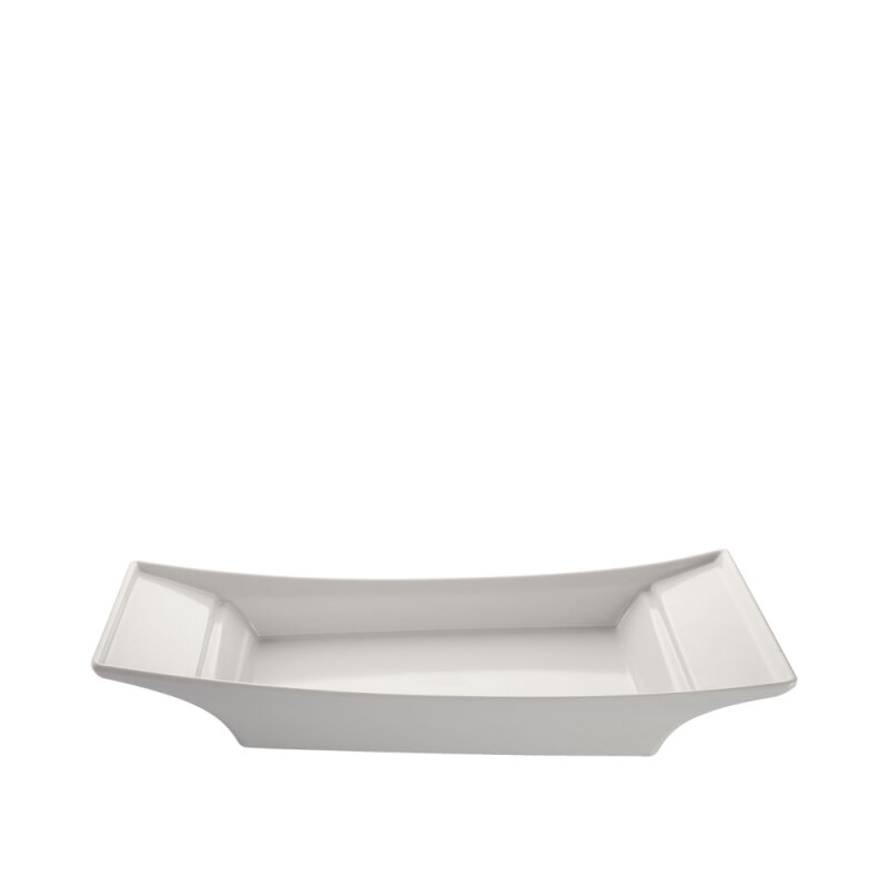 Beyaz Melamin Gemi Meze Tabak 50X22X5Cm - 1