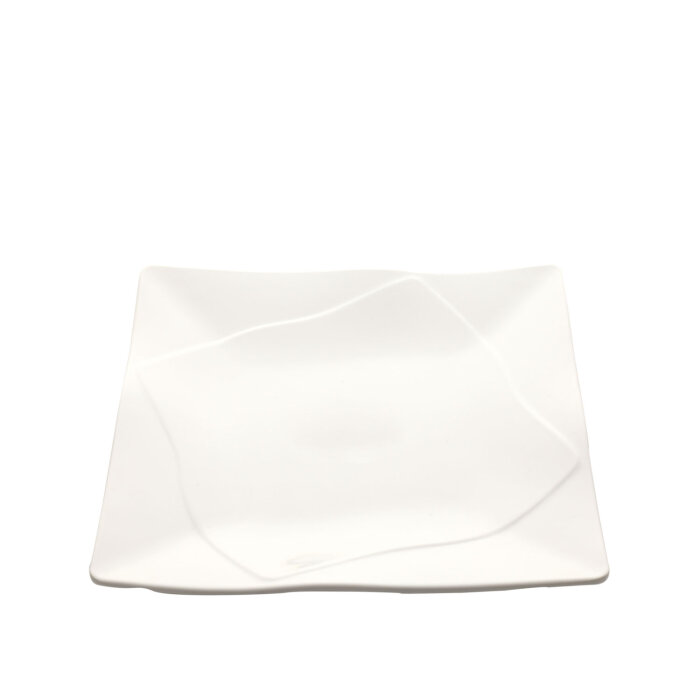 Beyaz Melamin Kare Sunum Tabak 25 Cm - 1