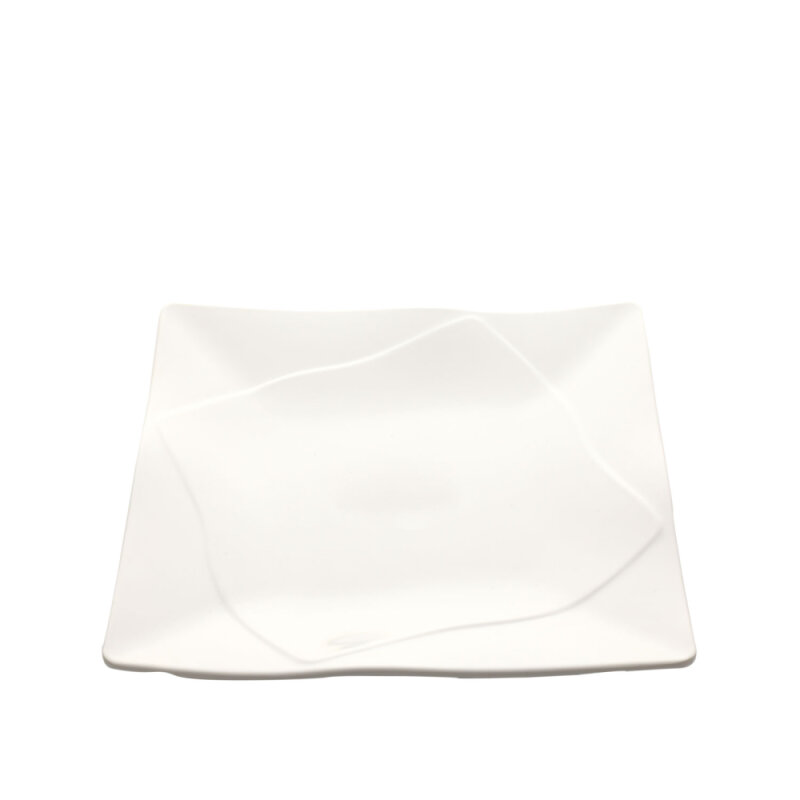 Beyaz Melamin Kare Sunum Tabak 25 Cm - 1