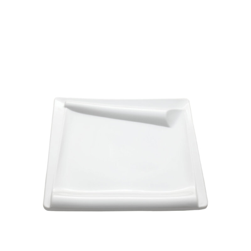 Beyaz Melamin Kare Sunum Tabak 26X26 Cm - 1