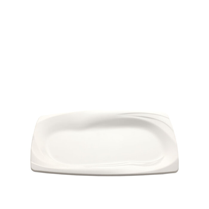 Beyaz Melamin Karizma Dik Dörtgen Tabak.30X20 Cm - 1