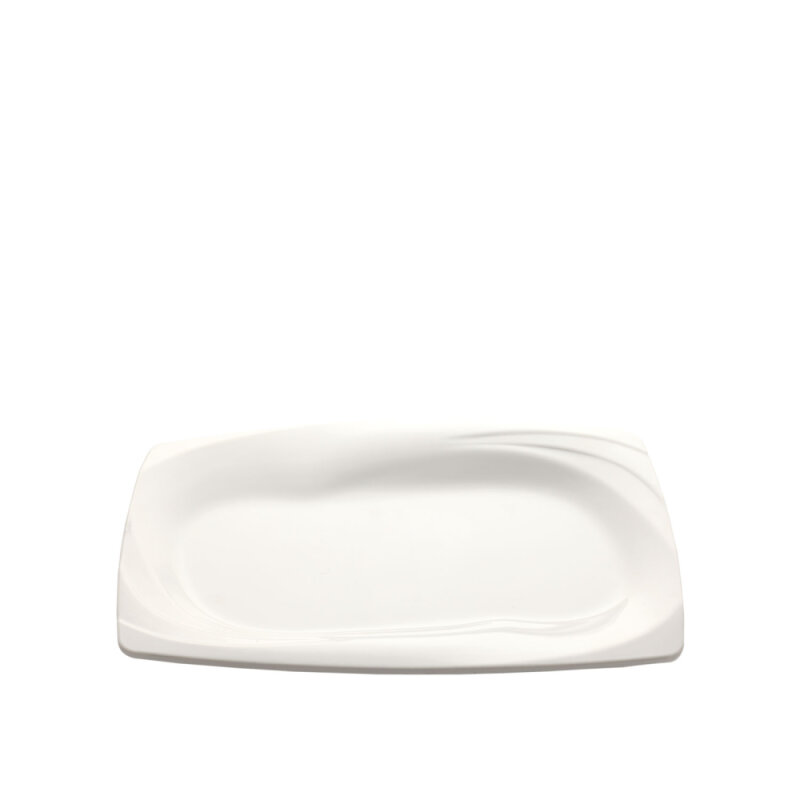 Beyaz Melamin Karizma Dik Dörtgen Tabak.30X20 Cm - 1