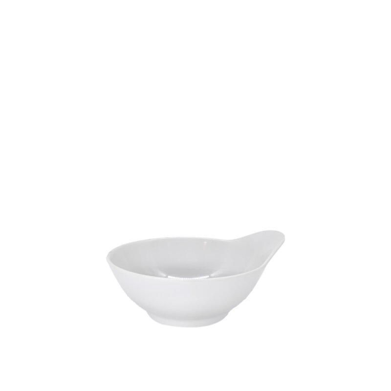 Beyaz Melamin Kulplu Desenli Kase Mat 13X4 Cm - 1