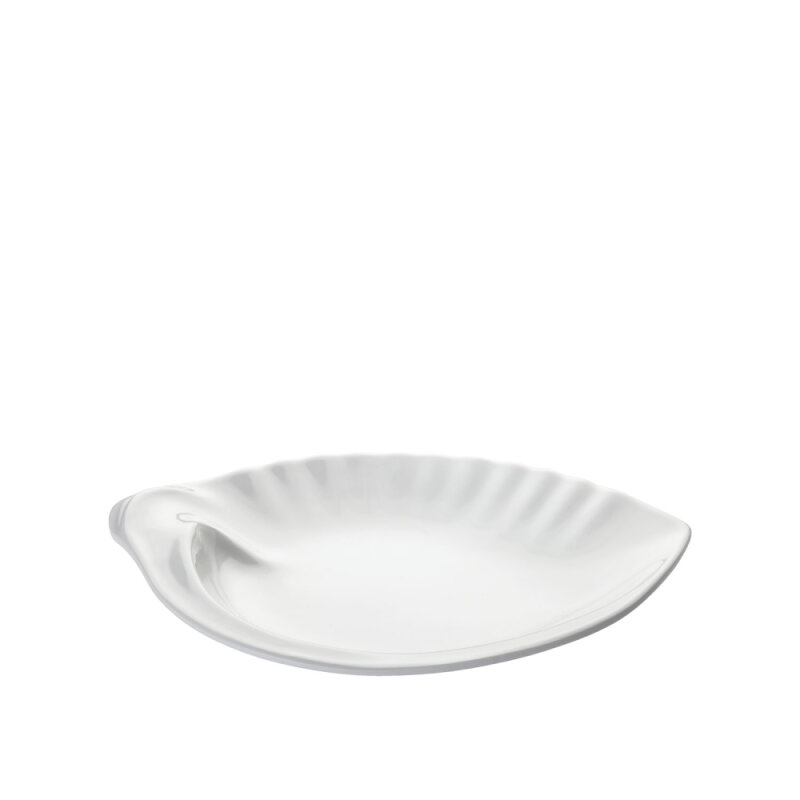 Beyaz Melamin Midye Oval Tabak 35X27 Cm - 1