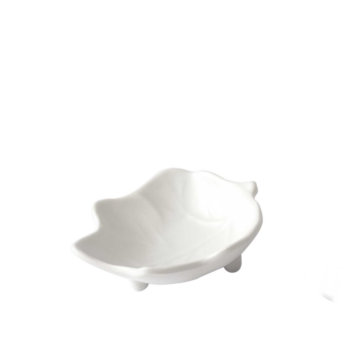 Beyaz Melamin Minimal Kase Yaprak 10X8X3Cm - 1