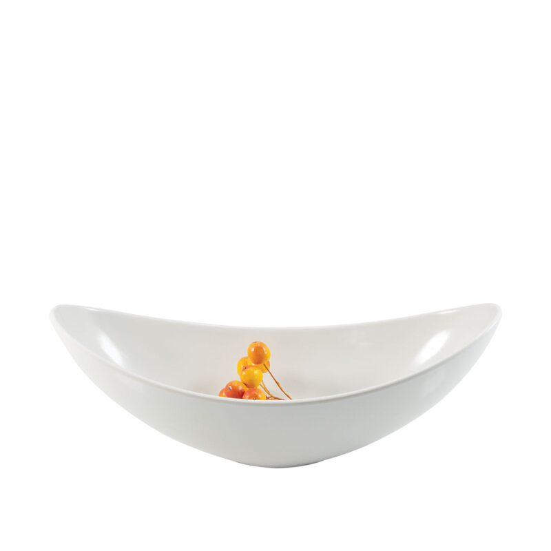 Beyaz Melamin Minimal Kayık Tabak 13X30 Cm - 1