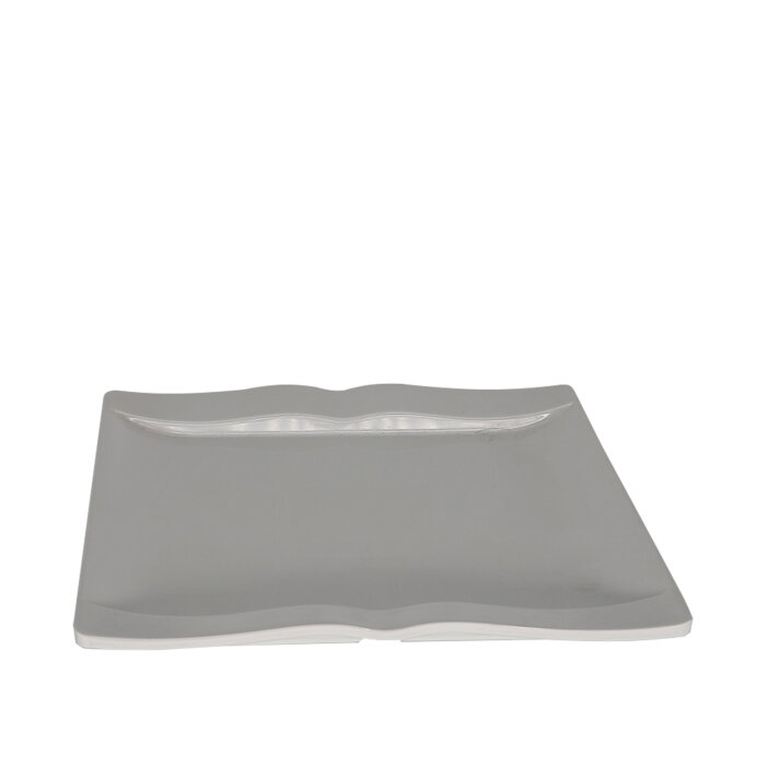 Beyaz Melamin Moustache Kare Tabak 28X28 Cm - 1