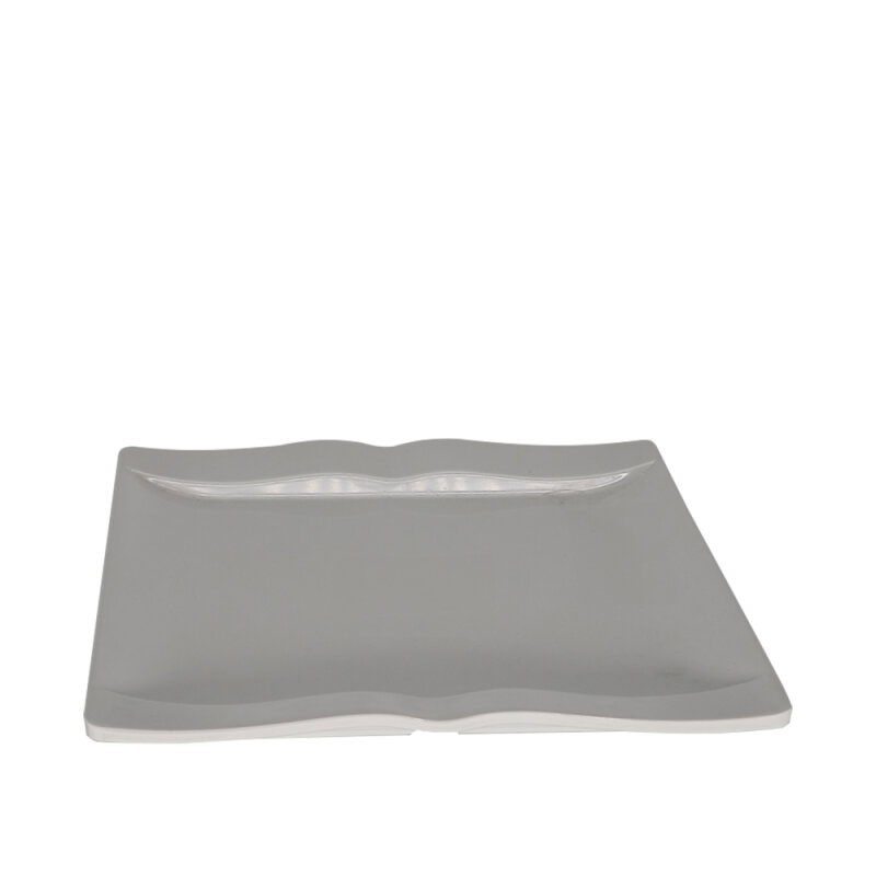 Beyaz Melamin Moustache Kare Tabak 28X28 Cm - 1