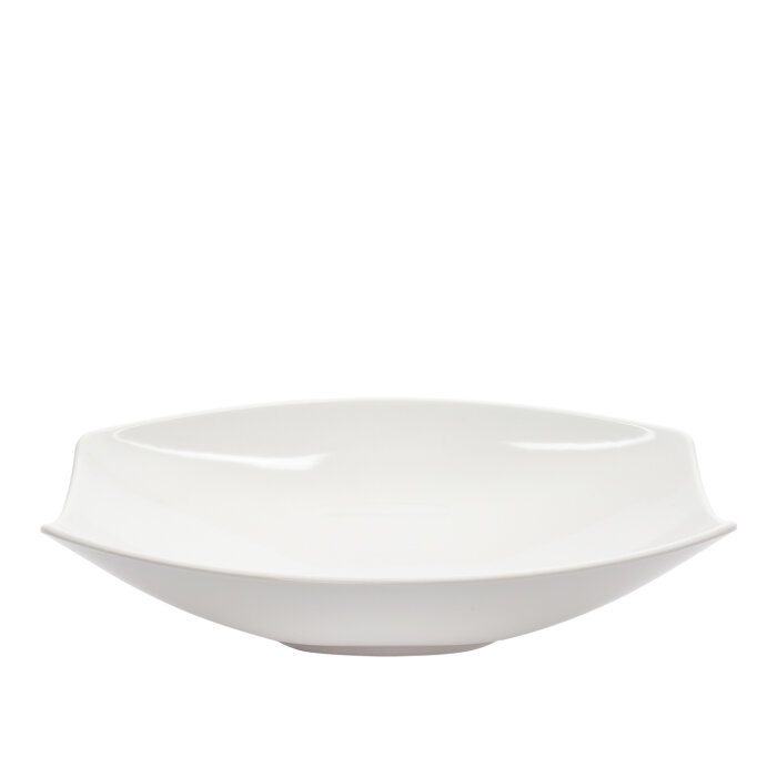 Beyaz Melamin Oval Derin Kase 46X32X11Cm - 1