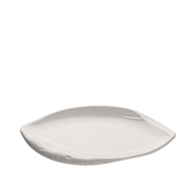 Beyaz Melamin Oval Sunum Tabak.37X24 Cm - 1