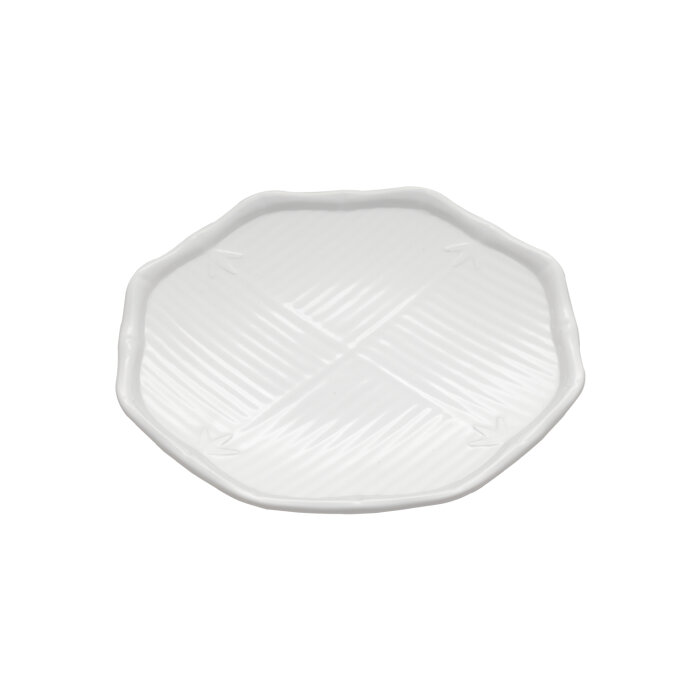 Beyaz Melamin Sekizgen Sunum Tabak 25 Cm - 1