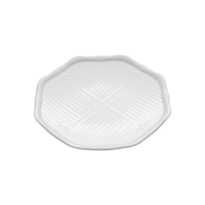 Beyaz Melamin Sekizgen Sunum Tabak 25 Cm - 1