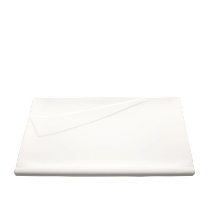 Beyaz Melamin Yaka Dik Dörtgen Tabak 30X21 Cm - 1