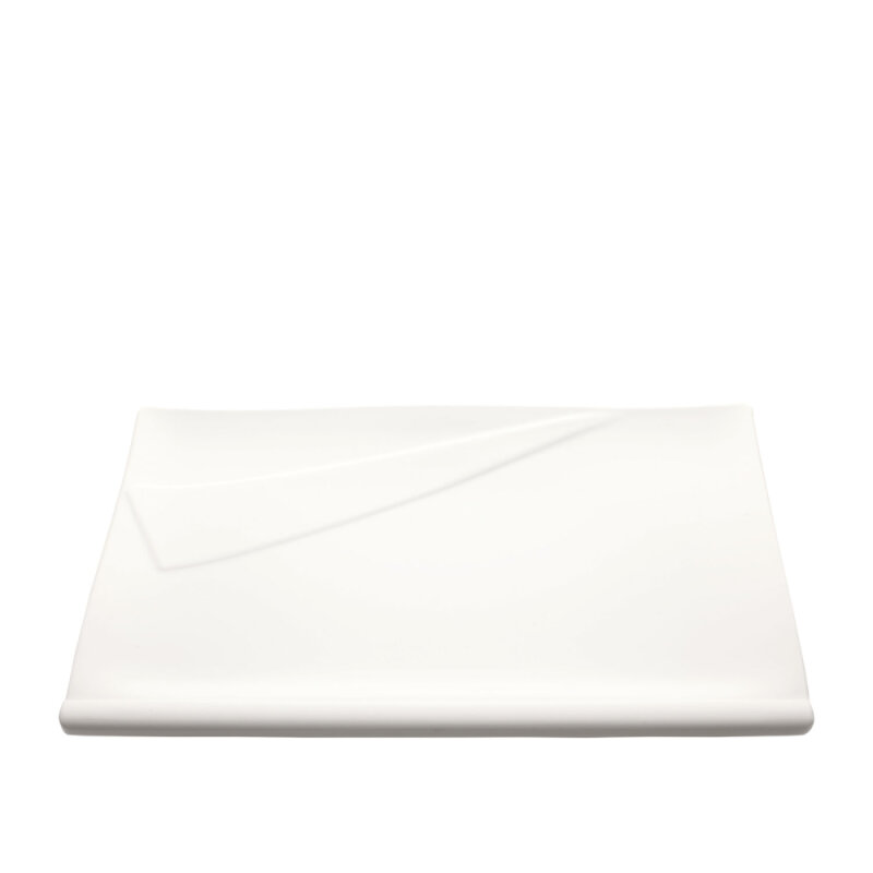 Beyaz Melamin Yaka Dik Dörtgen Tabak 30X21 Cm - 1