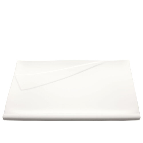 Beyaz Melamin Yaka Dik Dörtgen Tabak 38X25 Cm - ULTRAFORM MELAMİN