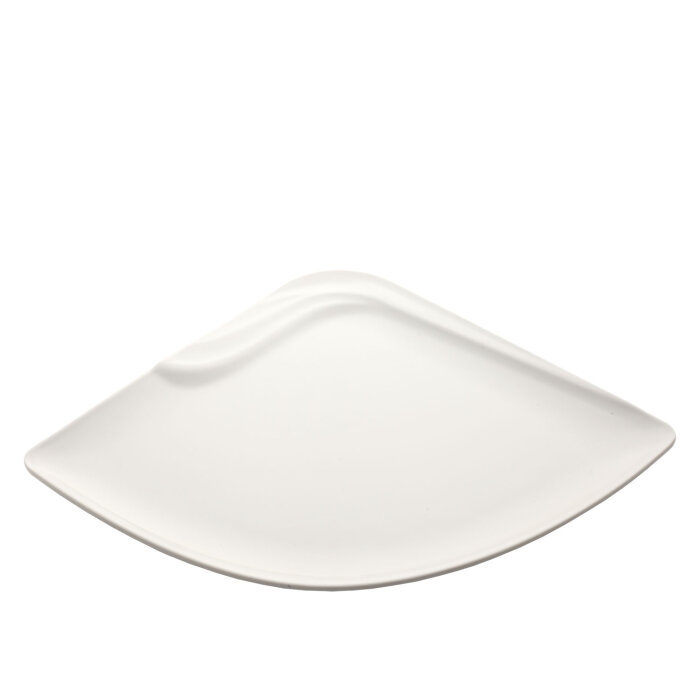 Beyaz Melamin Yaka Üçgen Tabak 30X42 Cm - 1