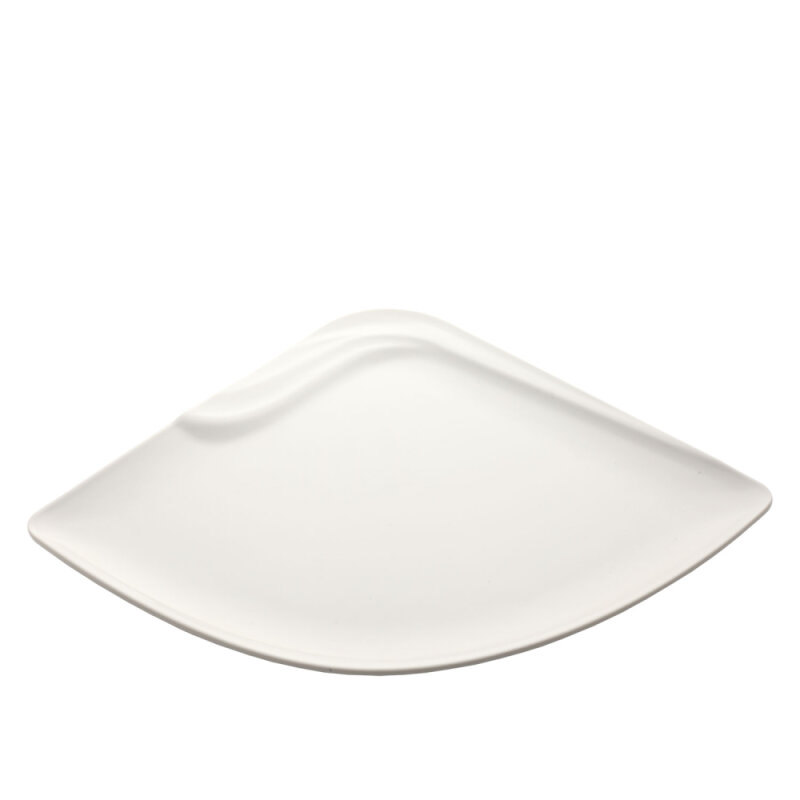 Beyaz Melamin Yaka Üçgen Tabak 30X42 Cm - 1