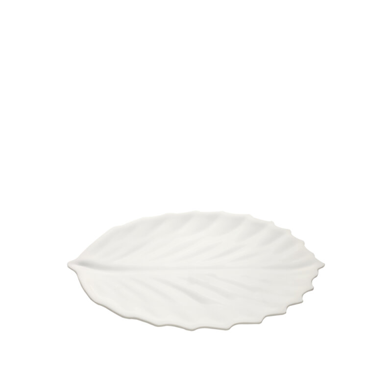 Beyaz Melamin Yaprak Sunum Kase 33X23Cm - 1